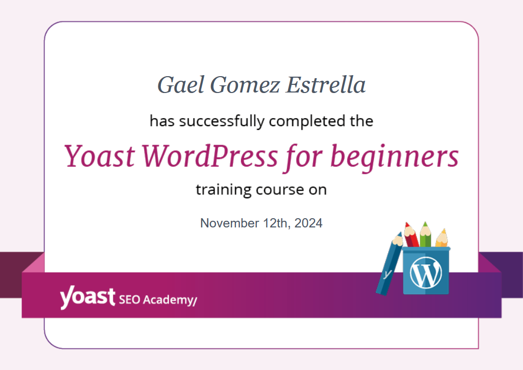 Yoast Certification: WordPress for Beginners